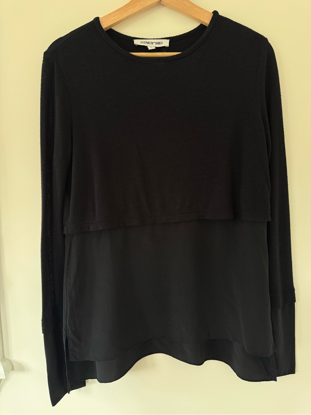 Elizabeth and James Black Layered Top
